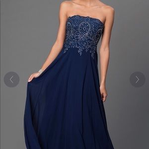 Corset Back Strapless Gown